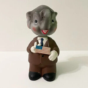 Vintage Lego Elephant Republican Bobble Head Coin Bank Flaws